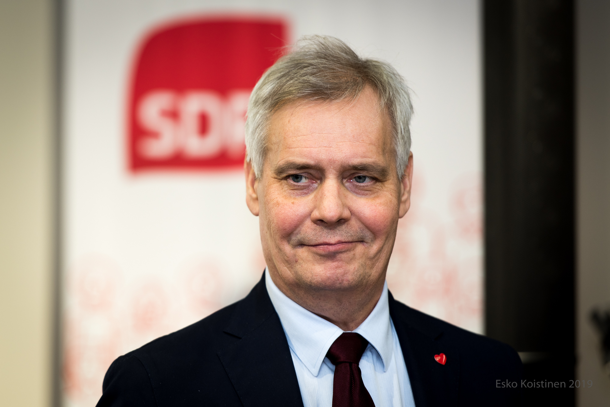 Antti Rinne Sektorin vaalituvassa 23.3.2019