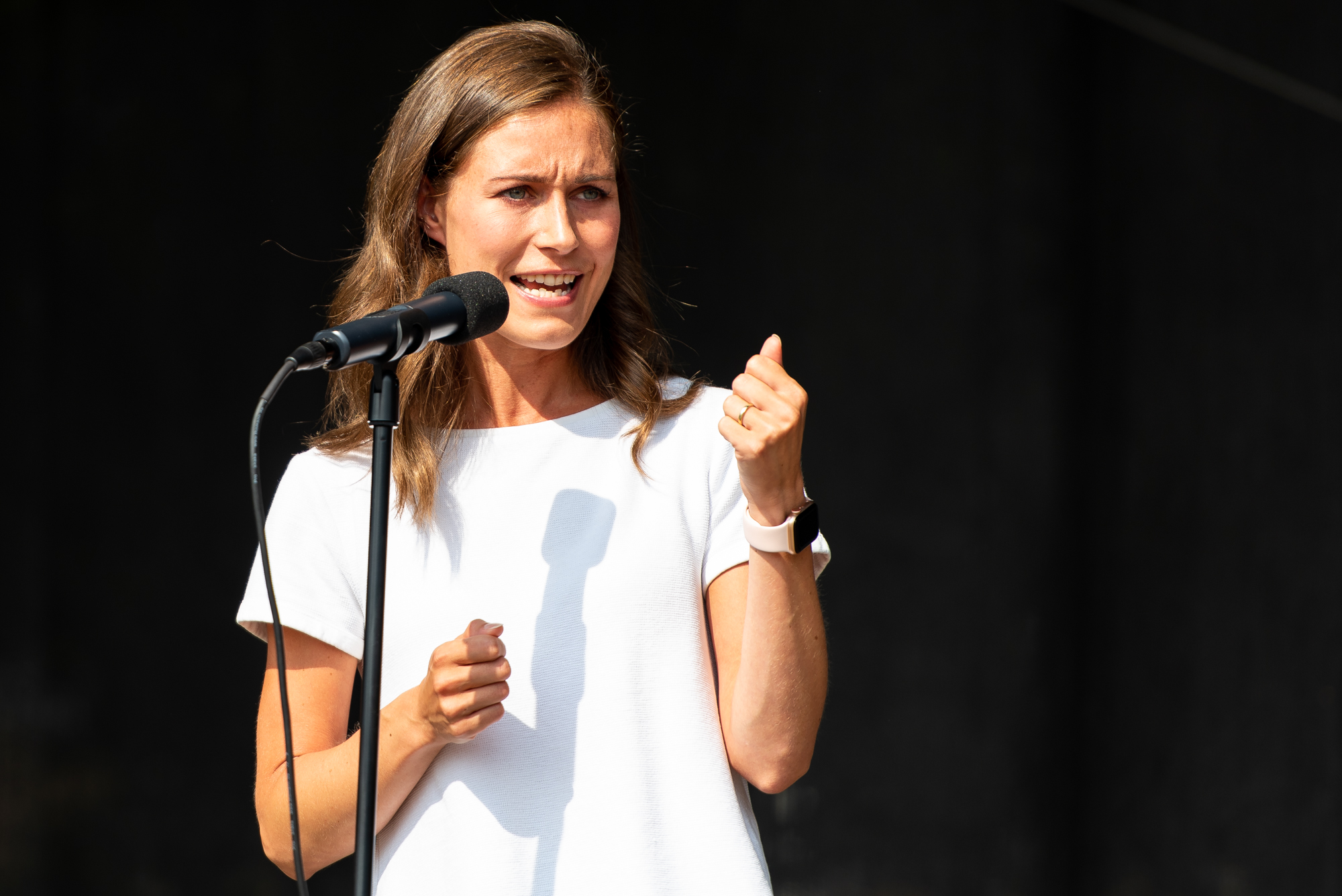 Pääministeri Sanna Marin Kuopion torilla 17.8.2022. Kuvat ESKO KOISTINEN.